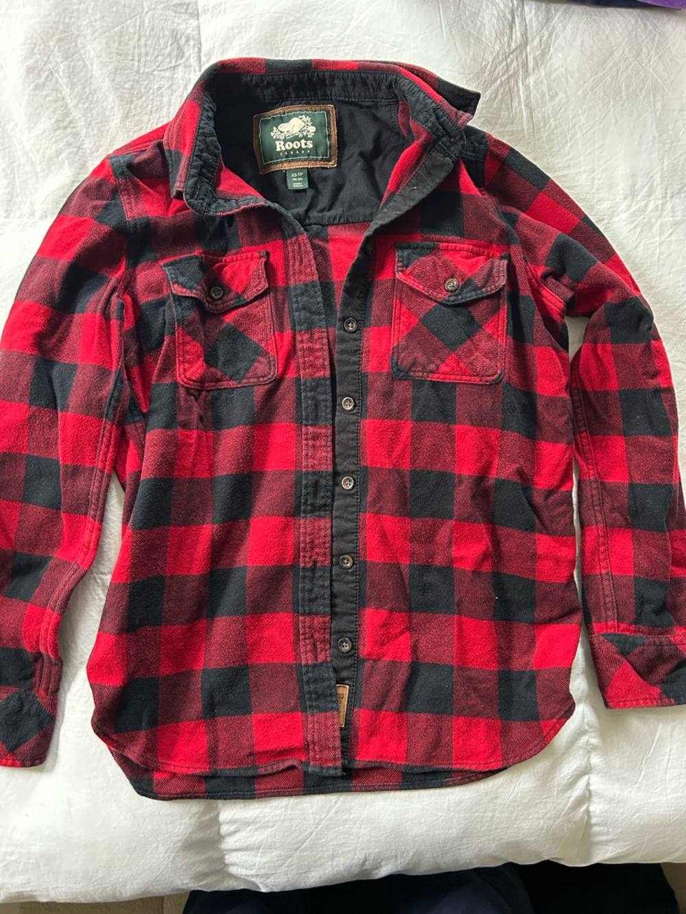 Roots Red and Black Plaid Shirt